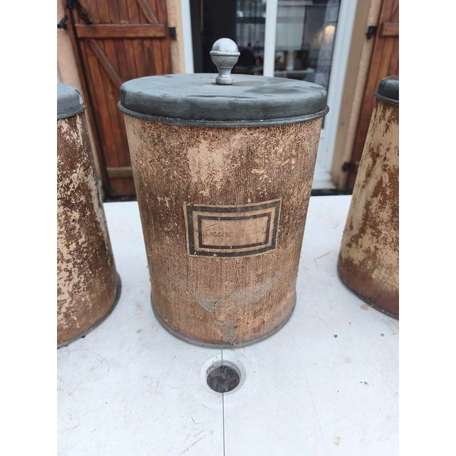 19th Century Wooden Pharmacy Jars, 1890, Set of 7 For Sale - Image 4 of 11