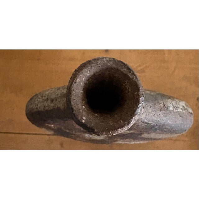 Ceramic Vintage Studio Hand Thrown Pottery Sculptural Vase — Smoky Reduction‑Fired Stoneware for Organic Modern, Minimalistic, & Modern Decor For Sale - Image 7 of 7