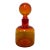 Italian Hand Blown Fire Orange Glass Decanter For Sale