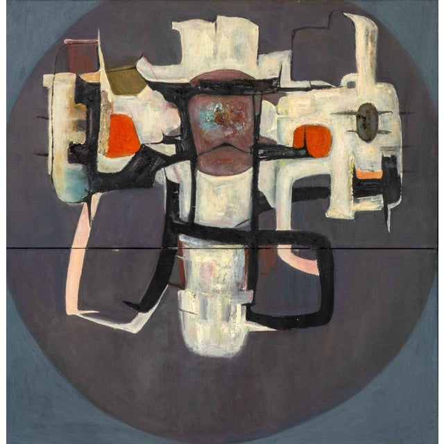 Agudelo (XX), Untitled (Abstract Composition), Oil on Two Canvases Mounted on Canvas, signed "Agudelo P" lower right,...