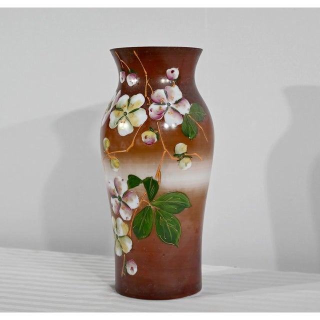 Art Nouveau Brown Porcelain Vase, 1900s For Sale - Image 3 of 18