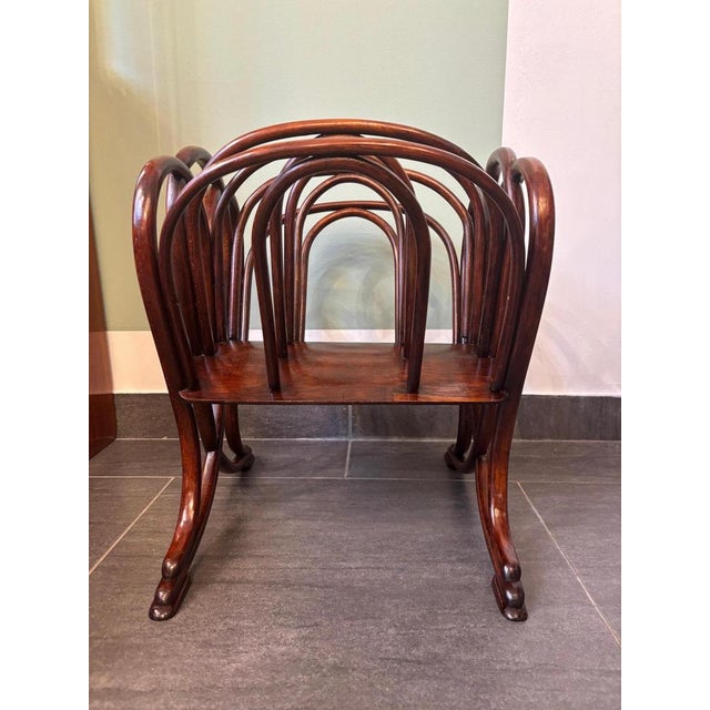 Brown Antique Newspaper Rack from Thonet, 1890s For Sale - Image 8 of 9