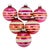 No!! Shiny Brite Pink Banded Ball Ornaments - Set of 6 For Sale