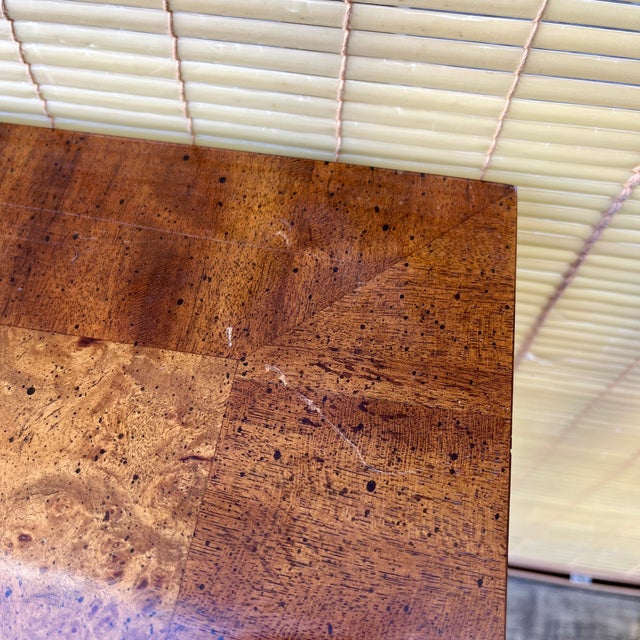 A Pair of Neoclassical Revival Burl Wood Side Tables by Lane Furniture Circa 1970s. For Sale - Image 9 of 18