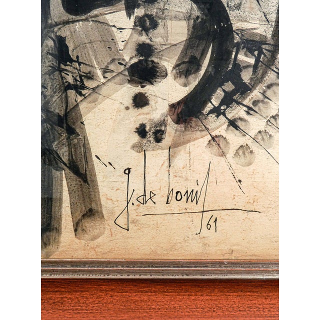 Guido De Bonis, Untitled, 1961, Watercolor and Mixed Media on Paper, Framed For Sale - Image 11 of 12