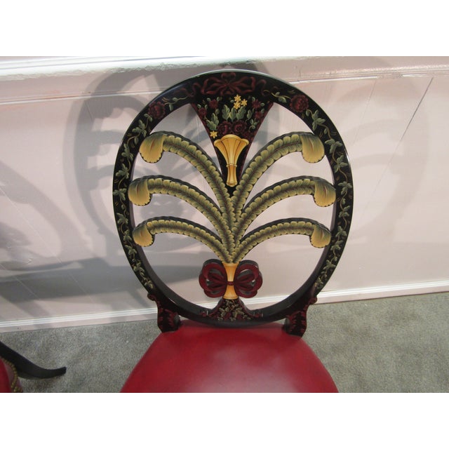 Karges Albert and Edwin Collection Pair of Paint Decorated Chairs For Sale - Image 9 of 12