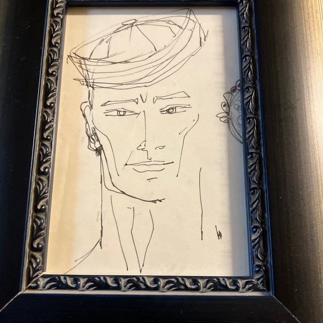 Original 4 x 6 ink study drawing on paper unsigned Overall size with new old stock frame is 8.5 x 10.5 Check out my shop,...