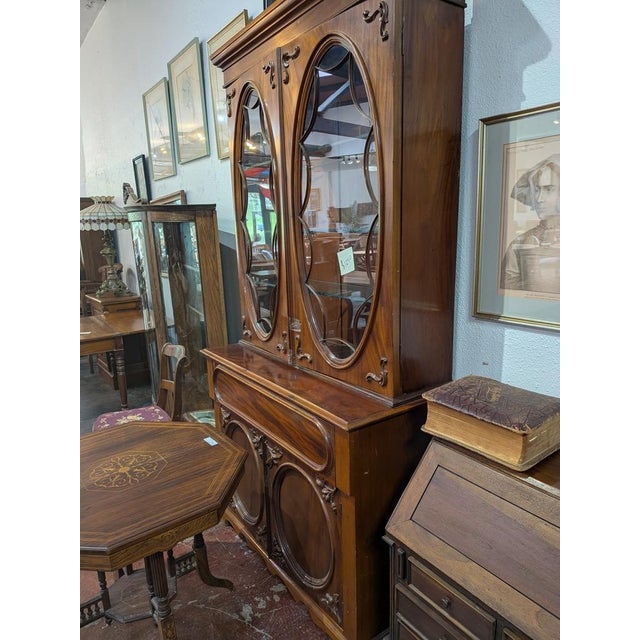 1920s Tall-Boy Secretary China Cabinet For Sale - Image 11 of 11