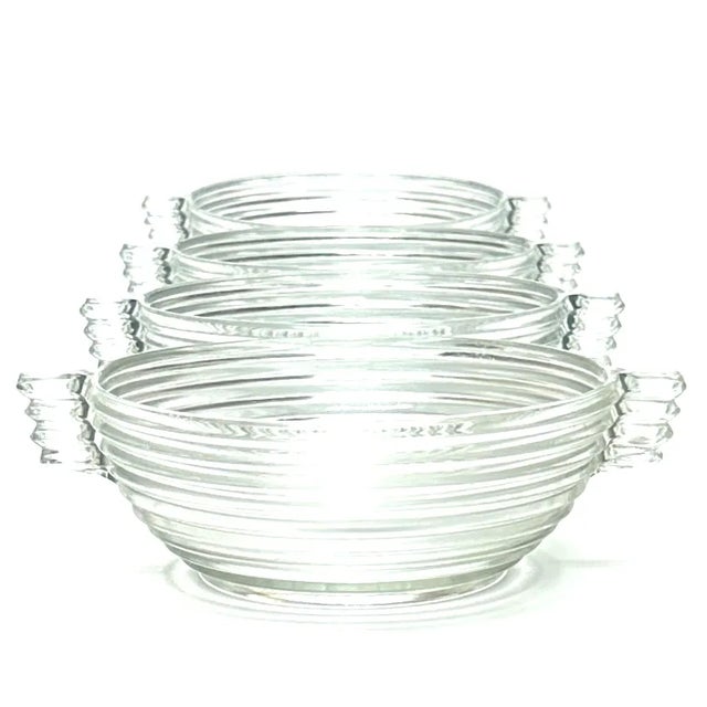 Mid 20th Century Clear Ribbed Glass Manhattan Serving Bowls by Anchor Hocking - Set of 4 For Sale - Image 5 of 12
