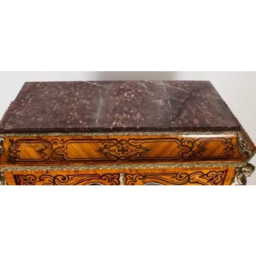 Antique Loius XV Revival Marquetry Kingwood Vitrine Display Cabinet For Sale - Image 6 of 18