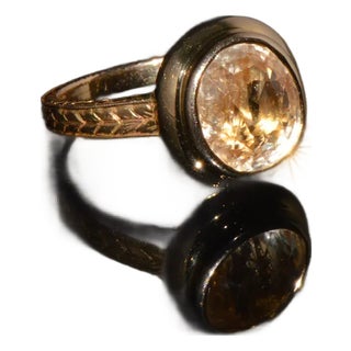 GIA Certified Natural 8.40cts Ceylon Yellow Sapphire 18K Solid Gold Bezel Dome Engraved Ring, size 7.75 For Sale