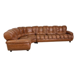 Italian Leather Sofa, 1970s For Sale