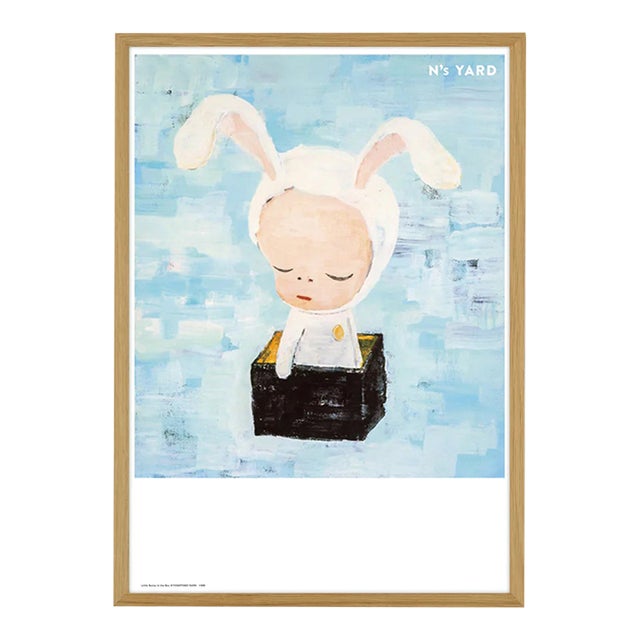 Yoshitomo Nara, Little Bunny in the Box, 2023 - Oak Frame For Sale