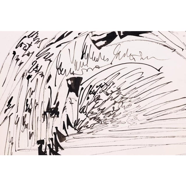 Glen Michaels Signed Set of 3 Modern Signed Ink Drawings on Paper 23x14.5 For Sale - Image 11 of 12