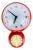 Wall Clock with Timer in Plastic Red from Junghans, 1970s For Sale