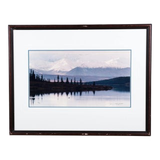 Thomas D. Mangelsen Wonder Lake Alaska Signed, Limited Edition Photo "Under the Alaska Range - Loon" Limited Edition 208/950 Matted & Framed Photo For Sale