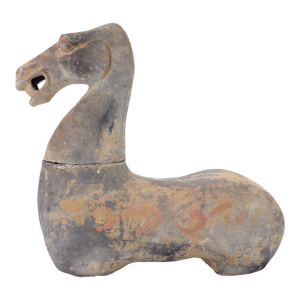 Mid Century Chinese Han Dynasty Style Pottery Mingqi Horse Figure