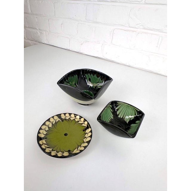 Vintage Danish Ceramic Bowls and Dish from Kähler, 1960s, Set of 3 For Sale - Image 6 of 13