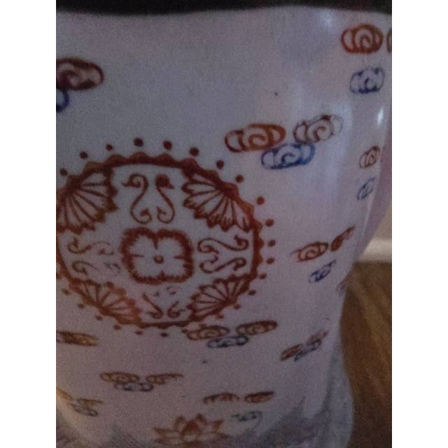 White 15" Hand-Painted Chinese Immortal Figurine Statue With Child (Longevity Deity) For Sale - Image 8 of 10