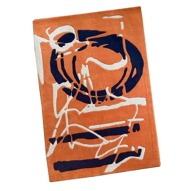 Orange Graf Rug by F.Roze For Sale - Image 4 of 4