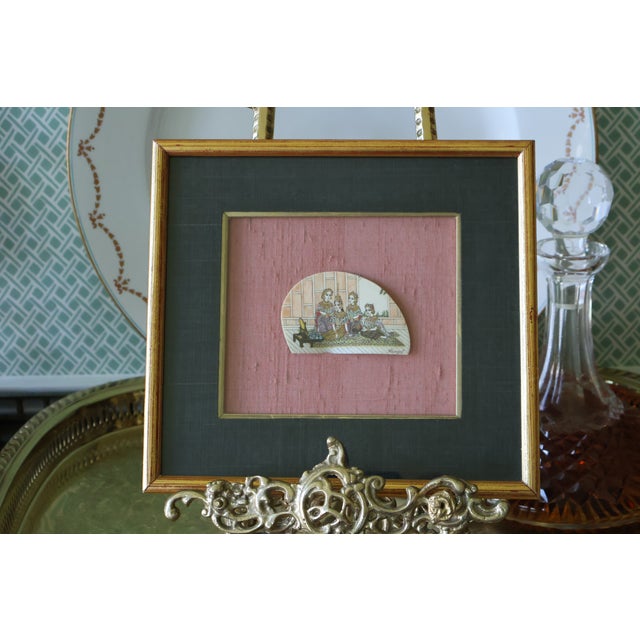Vintage Thai Royal Court Miniature Painting on Shell, Signed Roong — Gilt Framed For Sale - Image 11 of 16