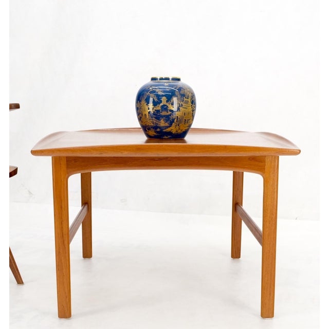 Danish Mid-Century Modern Teak Square Rolled Edges Coffee Table MINT! For Sale - Image 6 of 14