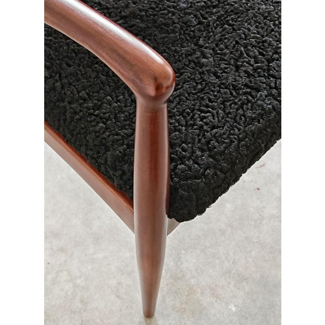 Mid-Century Modern Armchair Upholstered in Astrakhan Fur, Yugoslavia, 1960s For Sale - Image 9 of 14