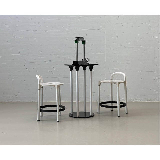 Vintage Standing Table with Polo Bar Stools by Anna Castelli Ferrieri for Kartell, Italy, 1980s, Set of 3 For Sale - Image 6 of 16