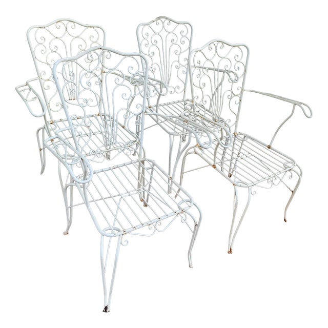 Provencal Wrought Iron Armchairs, 1960s, Set of 4 For Sale