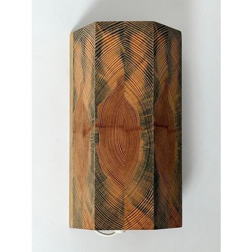 Black Scandinavian Modern Pine Wall Sconce with Black Grain, Sweden, 1980s For Sale - Image 8 of 13