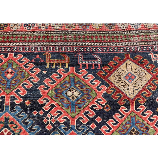Antique Caucasian Shirvan Gallery Rug With Geometric Diamond Design 4'6 X 12'0 For Sale In Atlanta - Image 6 of 13