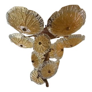 Mid 19th Century Murano Glass Chandelier Nenufar Collection For Sale
