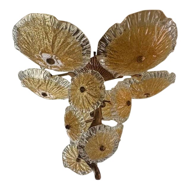 Mid 19th Century Murano Glass Chandelier Nenufar Collection For Sale