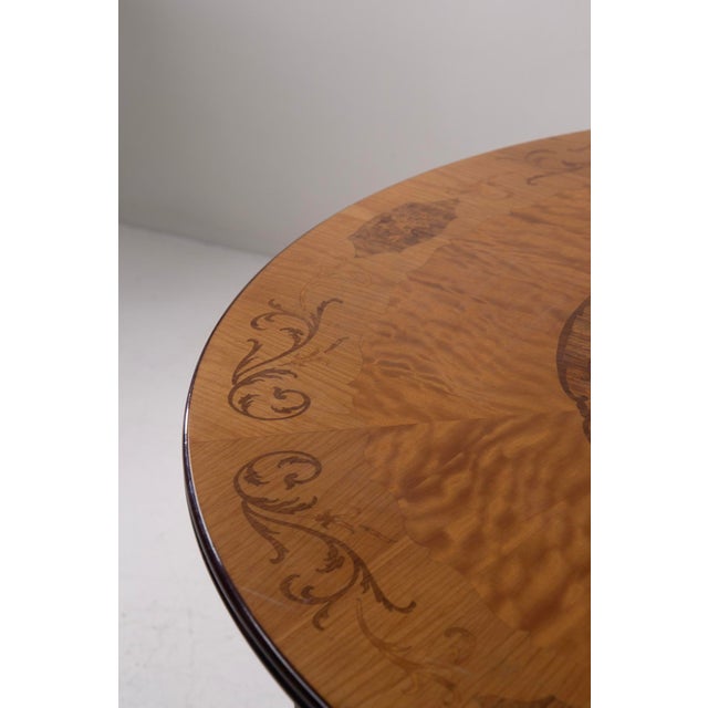 Mid-Century Modern Italian Chiavarino Table with Inlaid Wood, 1950 For Sale - Image 3 of 10