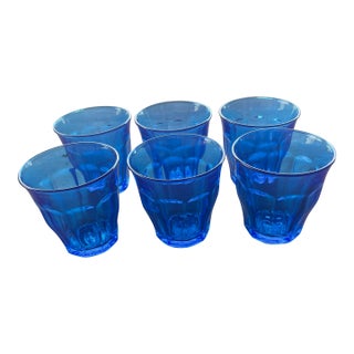 1990s Le Picardie Sapphire Glass Tumbler - Set of 6 For Sale