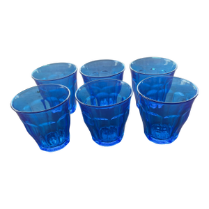 1990s Le Picardie Sapphire Glass Tumbler - Set of 6