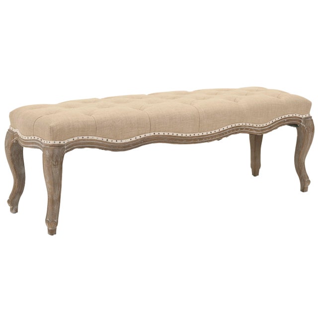 Exuding Country French charm, the Bench recreates the look of a family heirloom with beautifully carved pickled oak frame...
