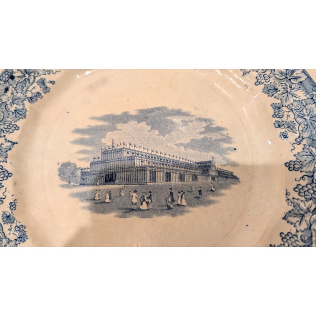 Victorian Ceramic Plate With Picture of Crystal Palace (9.3 Inches) For Sale - Image 3 of 3