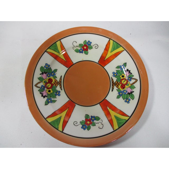 1940s 1940's Japanese Lusterware Art Deco Luncheon Set - 14 Pc For Sale - Image 5 of 8