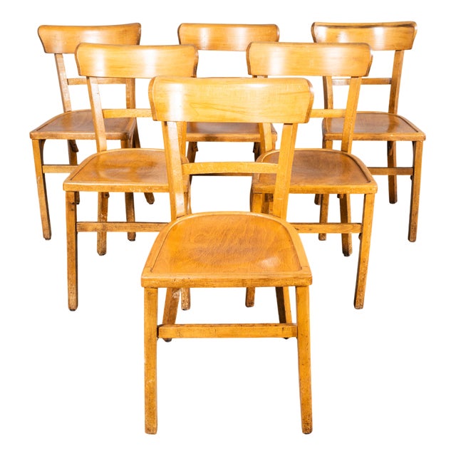 Vintage French Dining Chairs, 1950s, Set of 6 For Sale