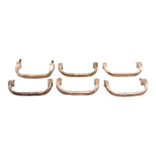 Set of Vintage 3.375 In. Brass Curved Bridge Drawer Pulls For Sale