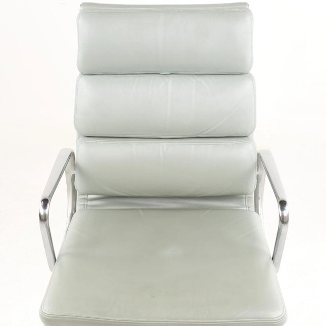 Eames Mid Century Blue Gray Soft Pad Chair For Sale - Image 9 of 9