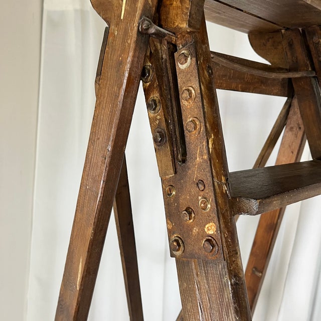 Large Wooden Painters Stepladder, 1940s For Sale - Image 10 of 13