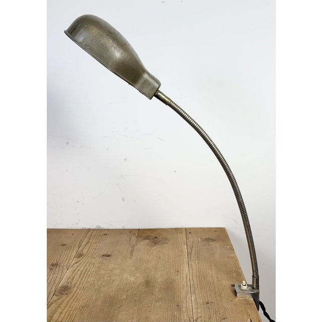 Vintage Grey Italian Gooseneck Table Lamp from GCME, 1950s, in Good conditions. Designed 1950 to 1959 European Plug (up to...