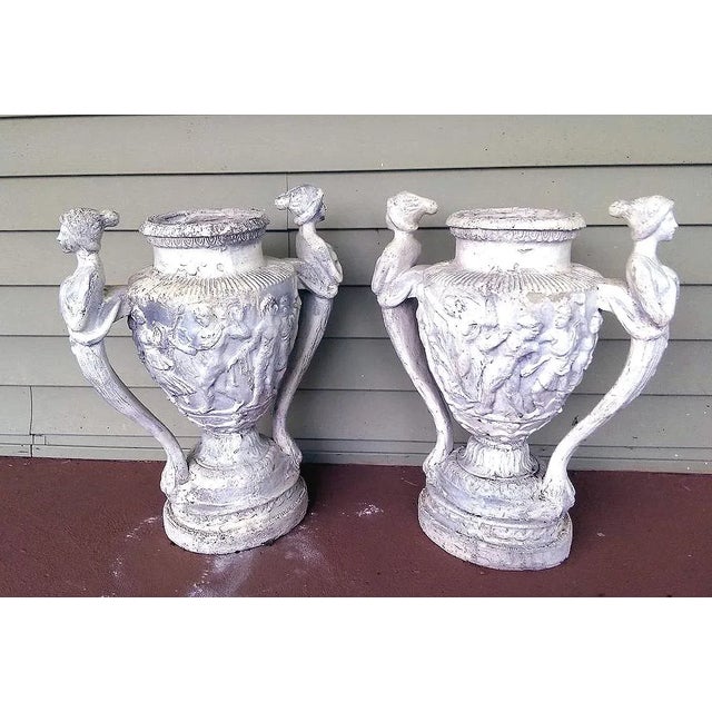 Vintage Grecian Resin/Composite Urn/Planter (One Single Planter) For Sale - Image 4 of 11
