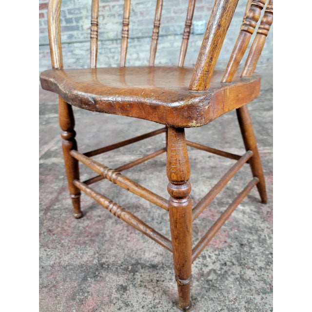 19th century Primitive Capitan Chair Early American Oak Capitan Arm Chair Dimensions: 28"Hx 21" W x18"D x17" Seat H A...