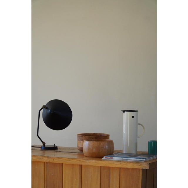 Danish Modern Adjustable Table Lamp in Metal attributed to Louis Poulsen, 1950s For Sale - Image 3 of 14