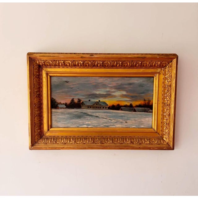 Late 19th Century George Edward Lodge, Winter Landscape, 1882, Oil Painting on Wood, Framed For Sale - Image 5 of 12