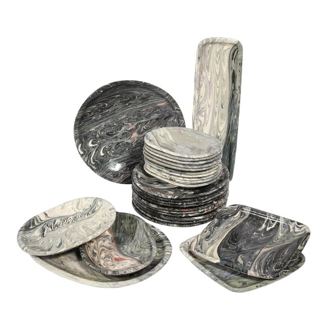 1950s Set of 23 Dinner/Platter/Salad Plates, Service for 8 Signed Jurg Lanrein For Sale - Image 13 of 13