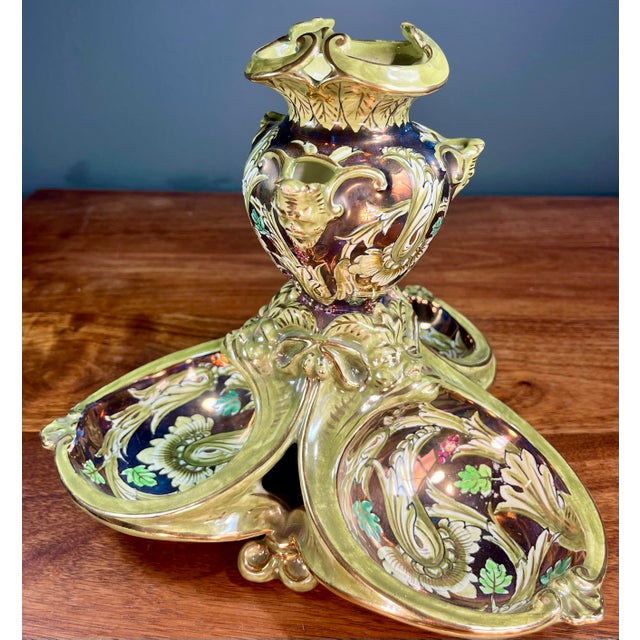 Antique Cantagalli Lustre Majolica Centerpiece For Sale In Orlando - Image 6 of 11